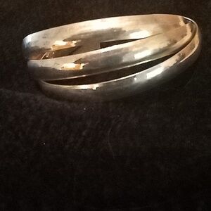 Solid sterling silver abstract design bracelet